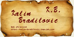 Kalin Bradilović vizit kartica
